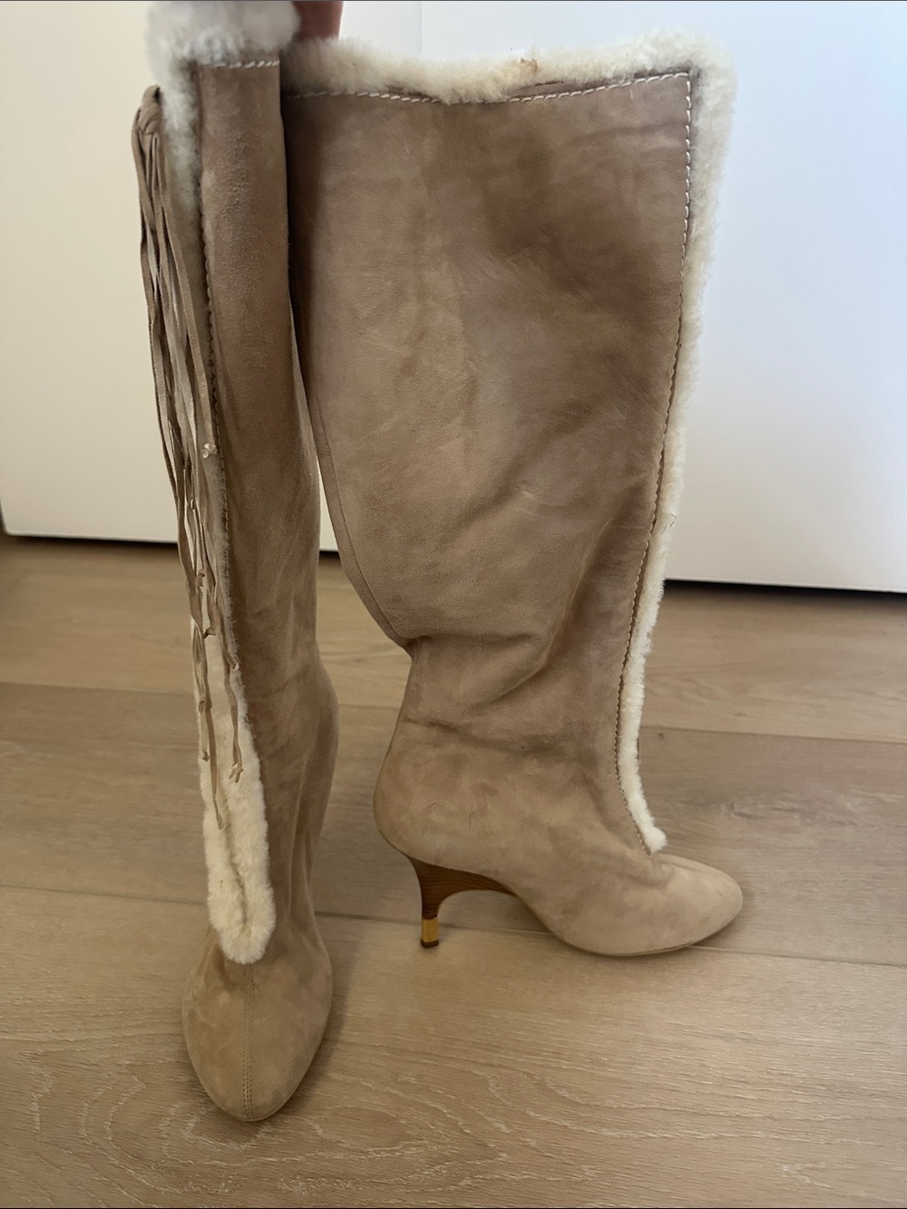 Giuseppe Zanotti Beige Suede,  Knee Boots